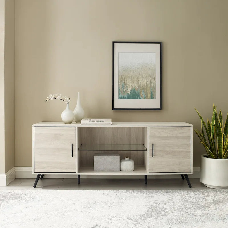 Meuble TV 2 portes style Mid-Century Modern