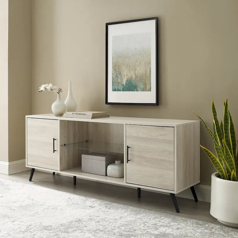Meuble TV 2 portes style Mid-Century Modern
