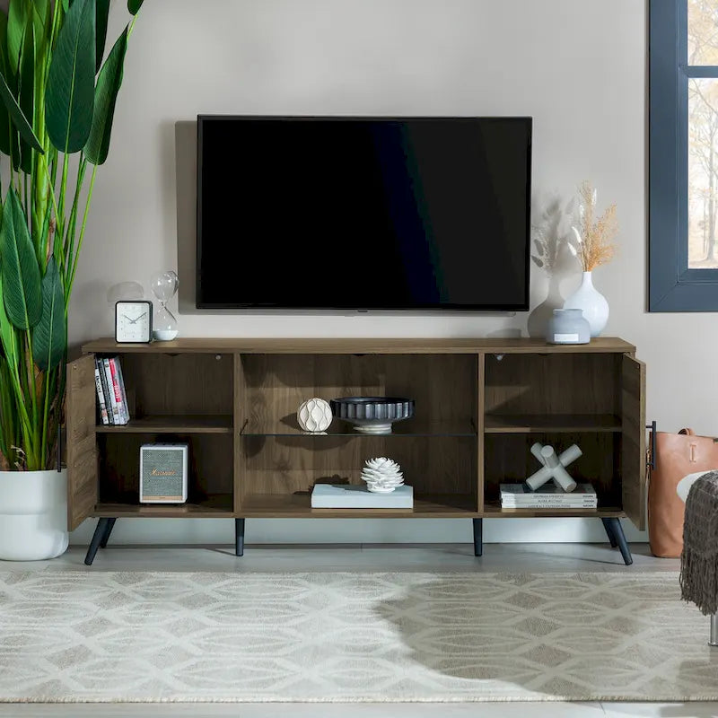 Meuble TV 2 portes style Mid-Century Modern