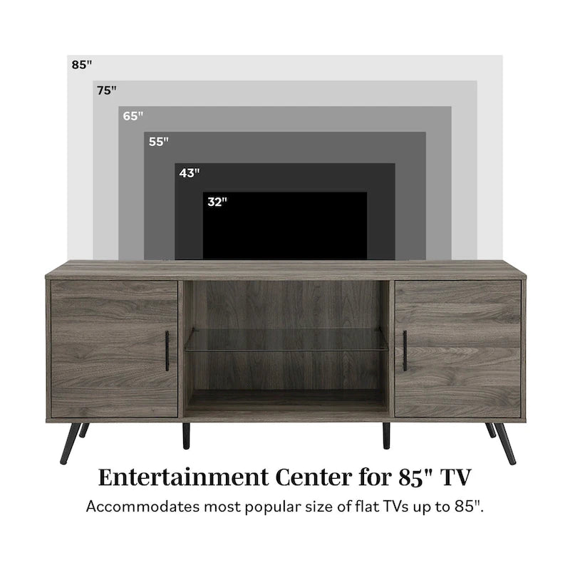 Meuble TV 2 portes style Mid-Century Modern