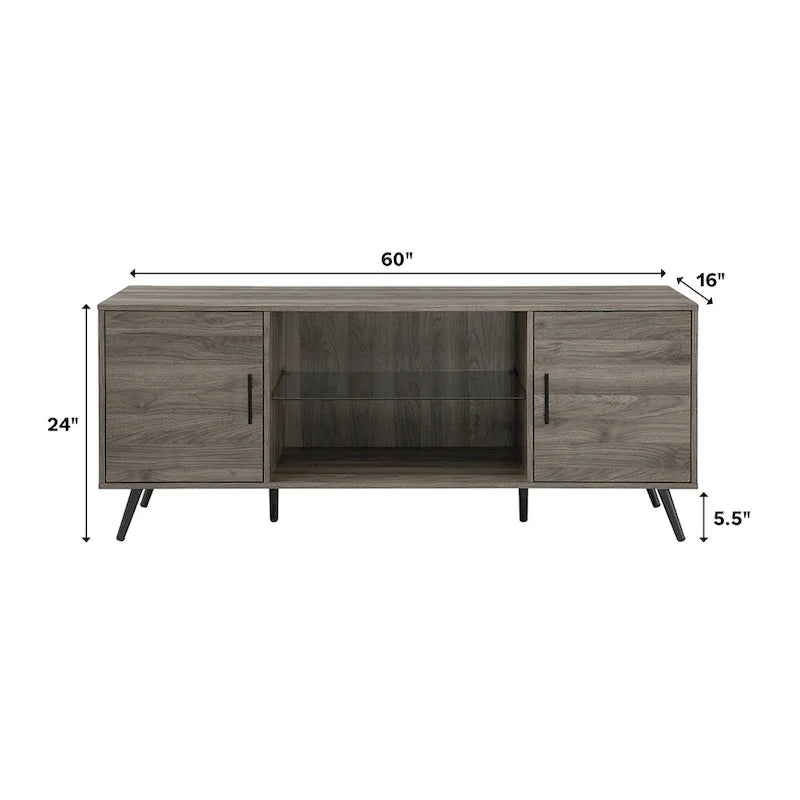 Meuble TV 2 portes style Mid-Century Modern