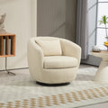 Fauteuil crapaud pivotant rembourré beige