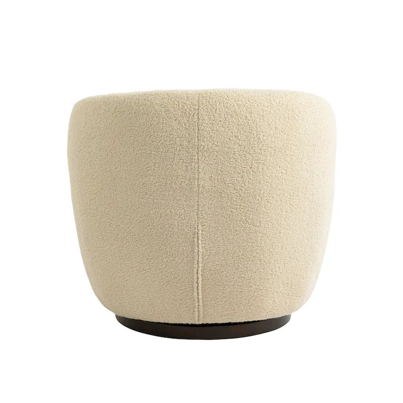 Fauteuil crapaud pivotant rembourré beige