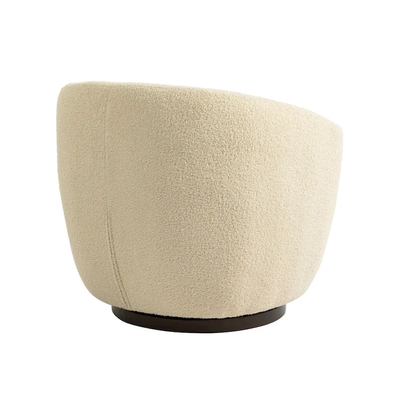 Fauteuil crapaud pivotant rembourré beige