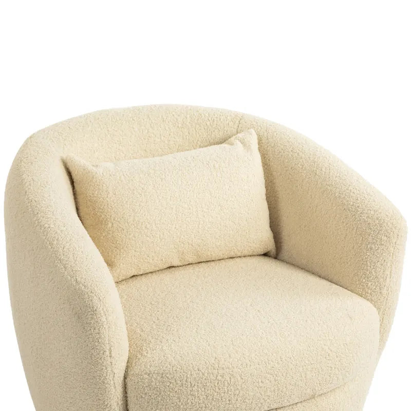 Fauteuil crapaud pivotant rembourré beige