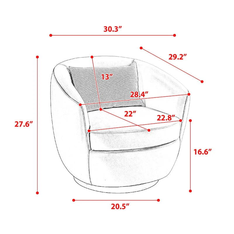 Fauteuil crapaud pivotant rembourré beige