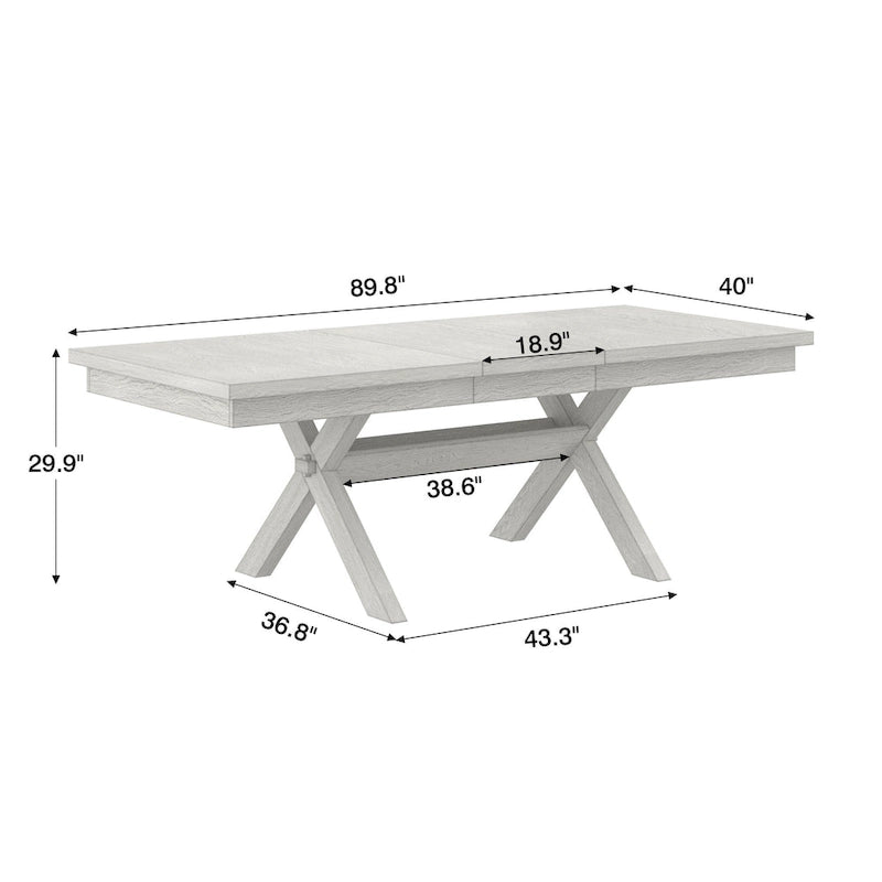 Table à manger extensible rectangulaire moderne en bois massif