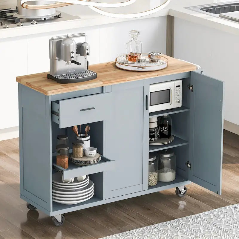 Îlot de cuisine avec plan de travail rabattable