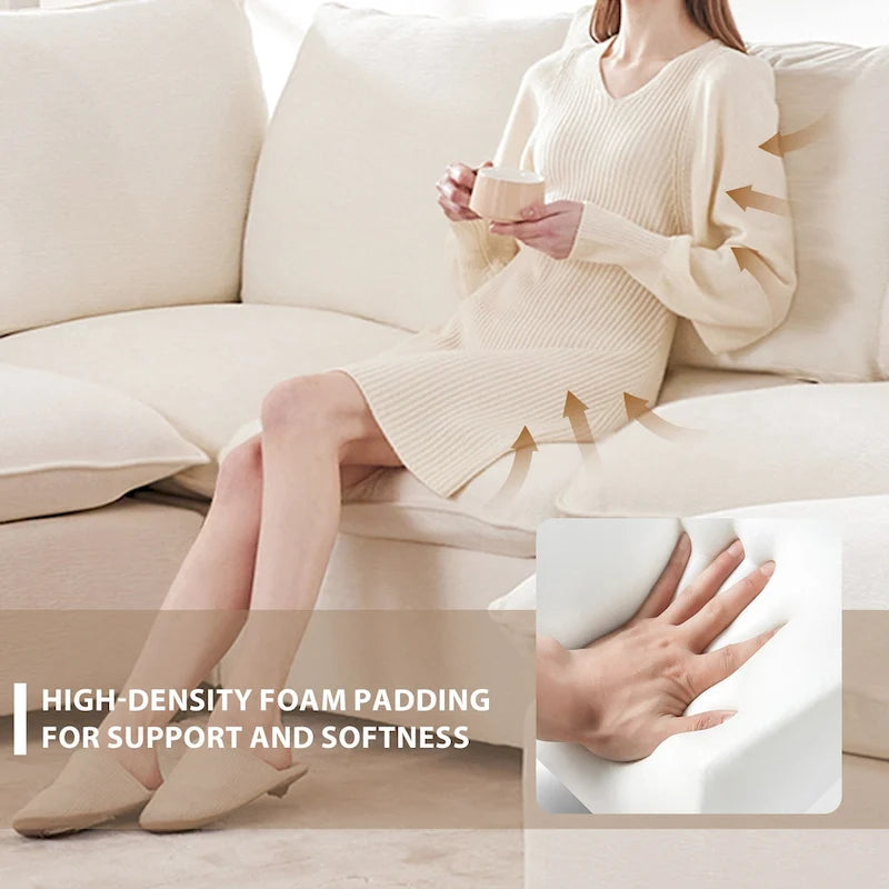 Canapé modulable en U, 6 places, en chenille, avec assise profonde