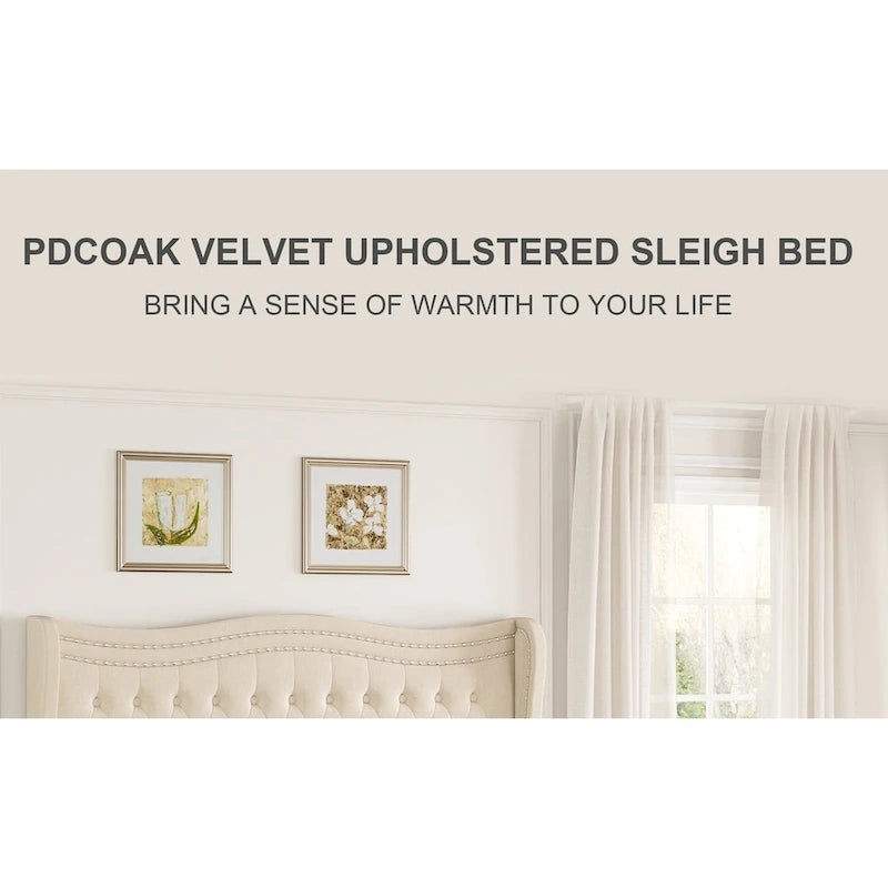 Lit Plateforme en Velours Style Moderne