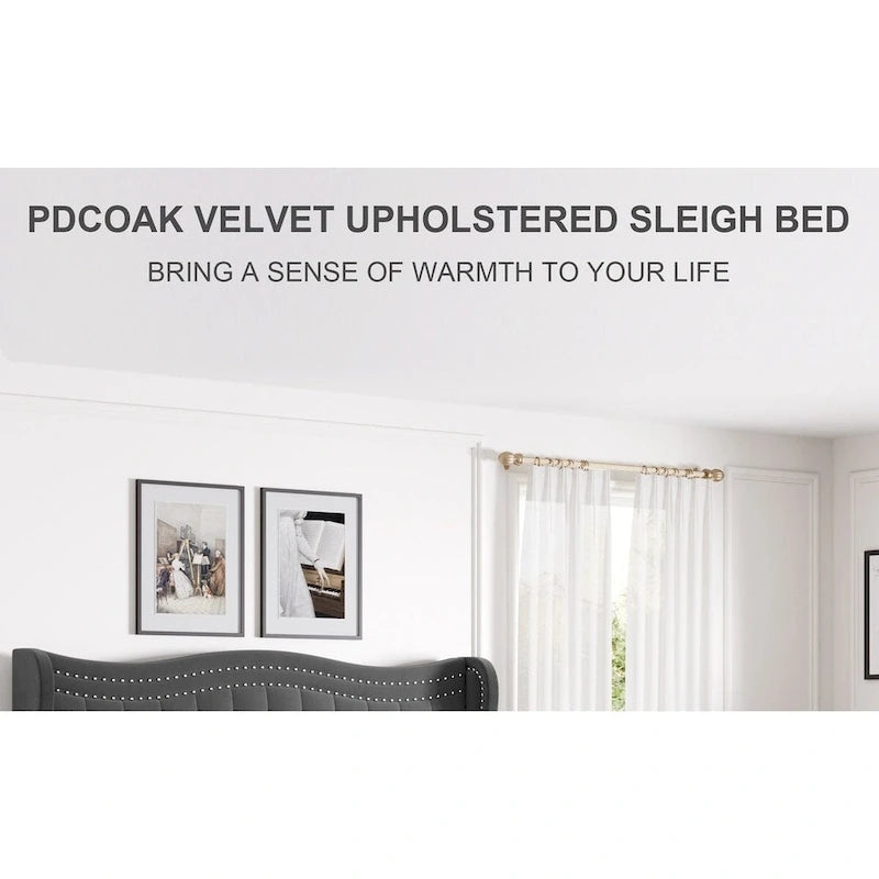 Lit Plateforme en Velours Style Moderne
