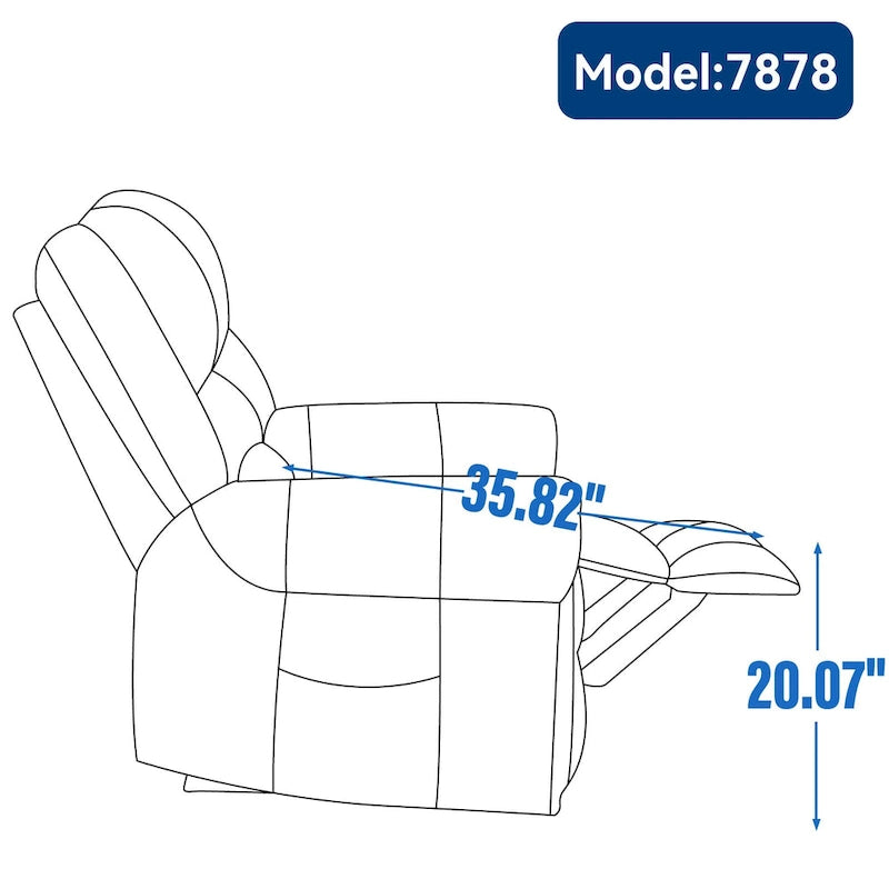 Fauteuil inclinable releveur électrique en cuir véritable marron