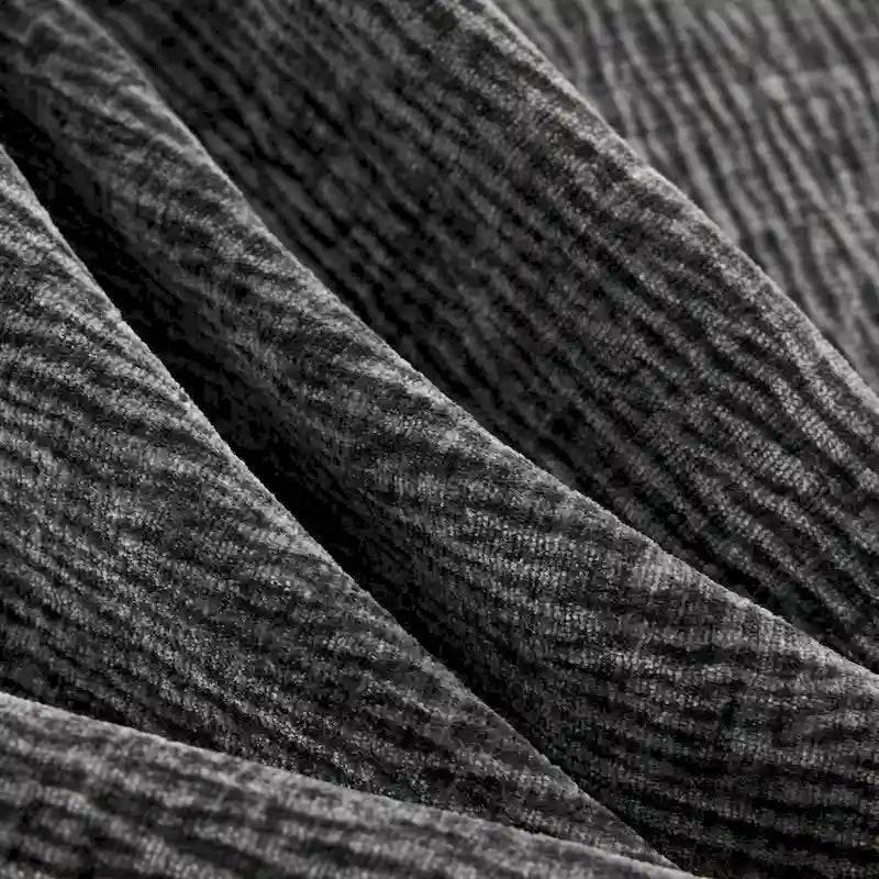 Canapé d'angle modulable en chenille noire 110 places 7 places