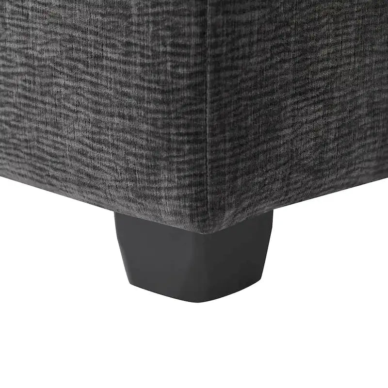 Canapé d'angle modulable en chenille noire 110 places 7 places