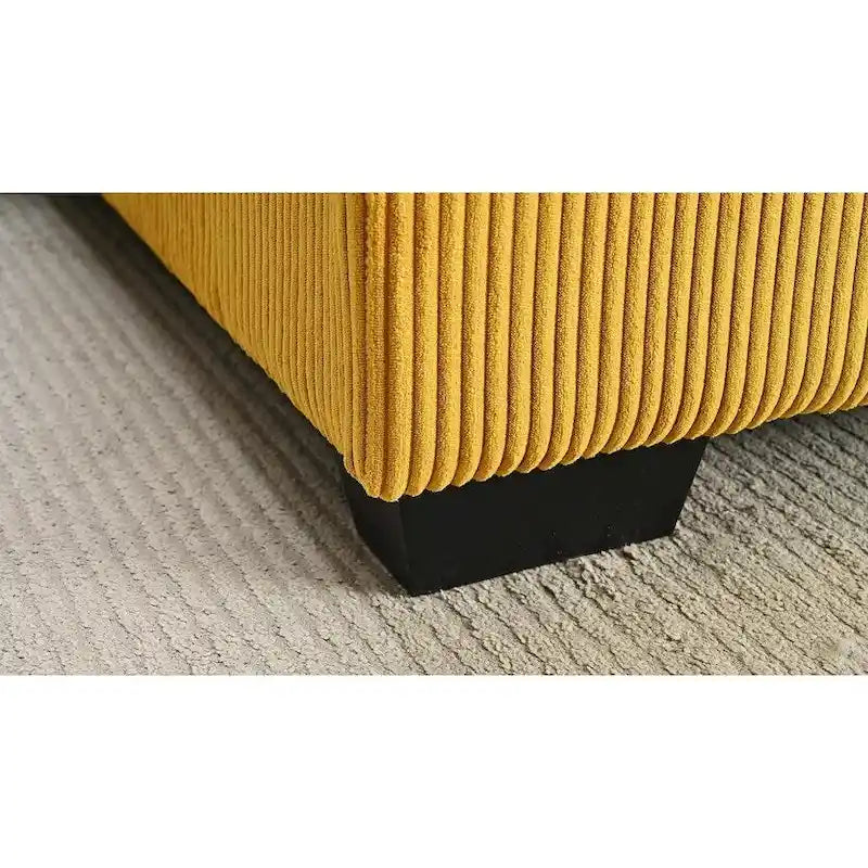 Canapé d'angle en velours côtelé large