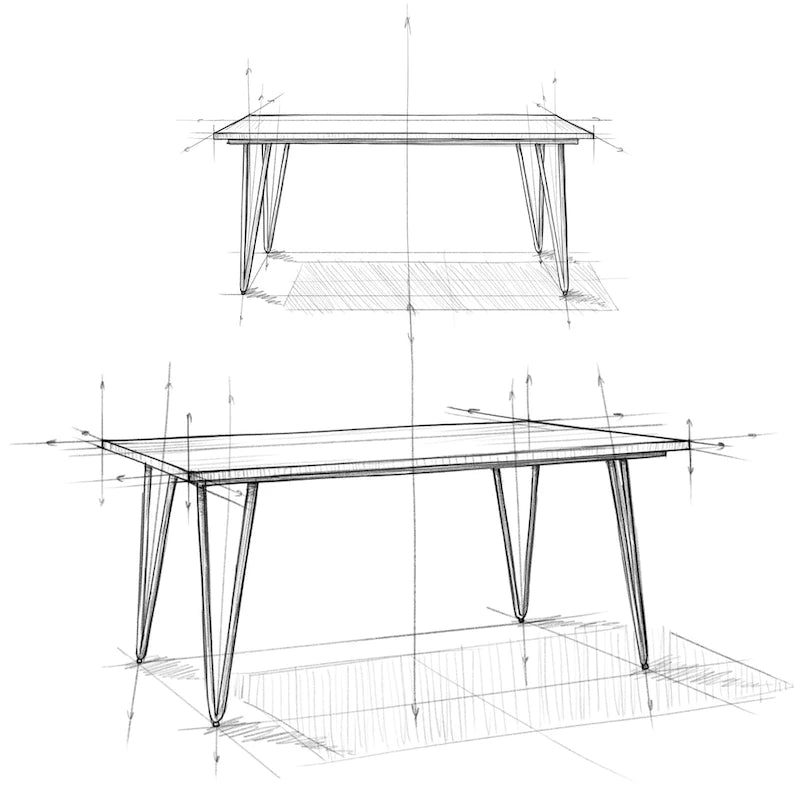 Table à manger industrielle en bois