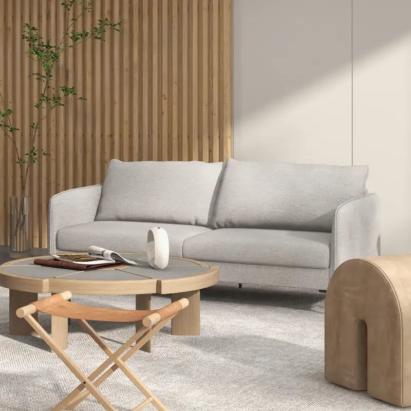 Canapé moderne avec pieds en métal gris