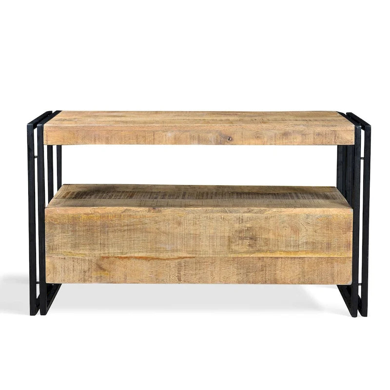 Meuble TV en bois recyclé avec double tiroir