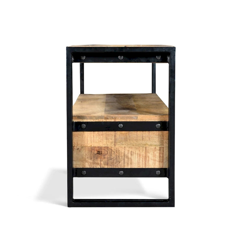 Meuble TV en bois recyclé avec double tiroir
