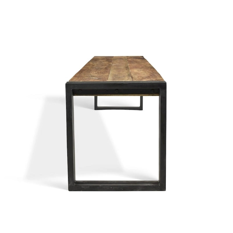 Banc fait main en bois de récupération et métal