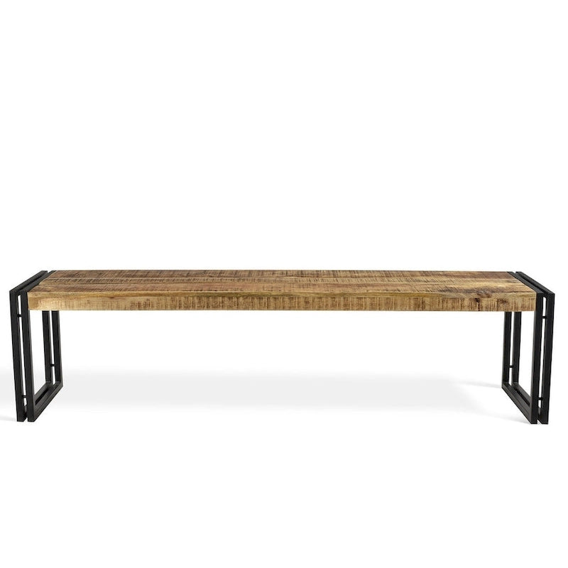 Banc fait main en bois de récupération et métal