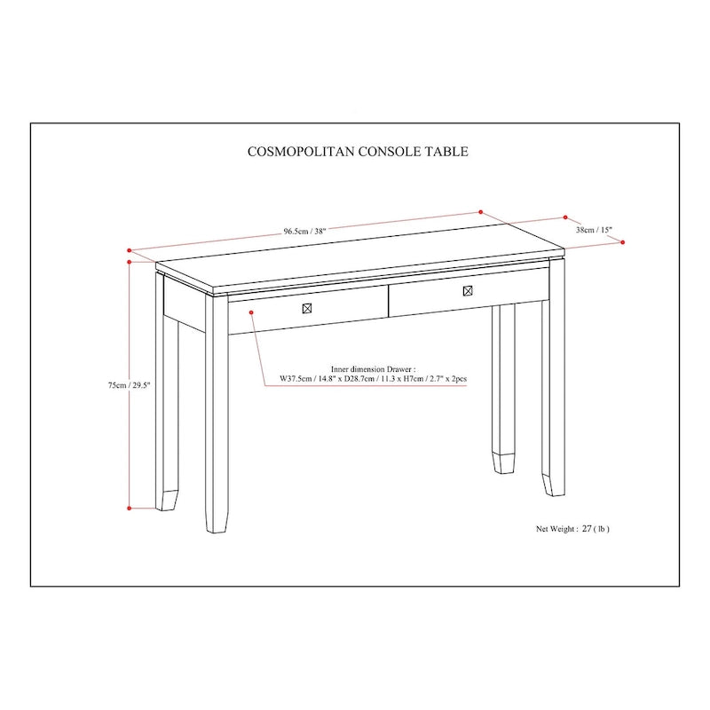 Table Console Canapé Contemporaine Large en BOIS MASSIF