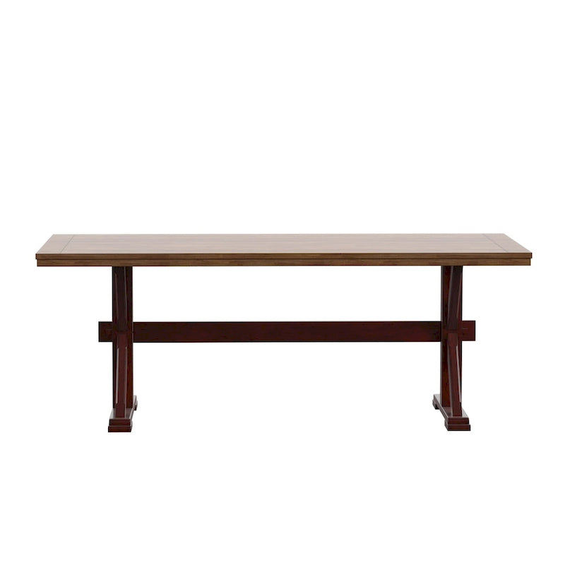 Table de salle à manger en chêne avec piètement en X