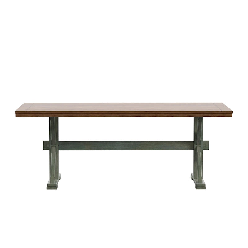 Table de salle à manger en chêne avec piètement en X