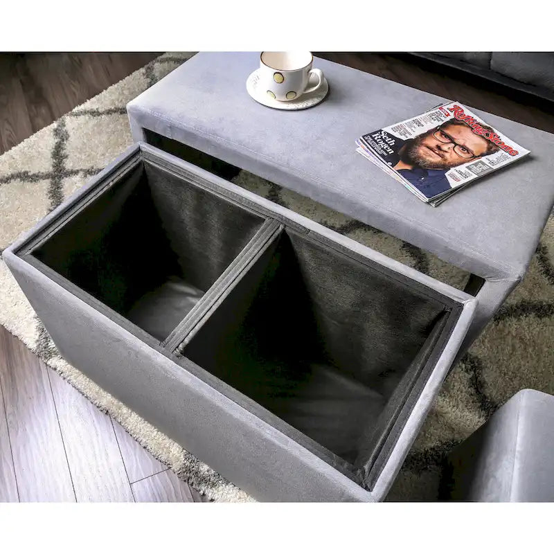Banc et pouf gigognes 4 pièces en cuir