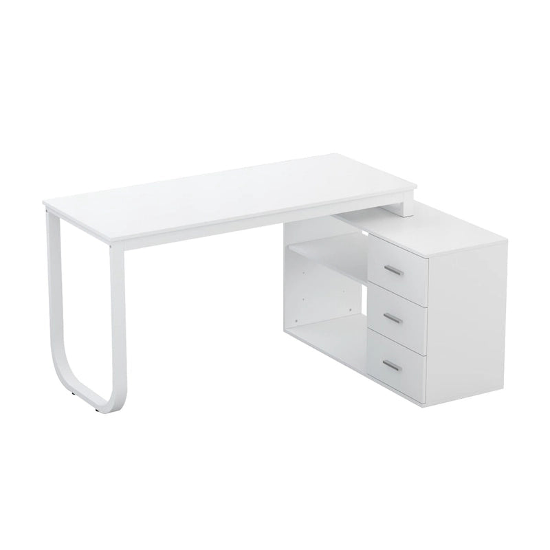 Bureau informatique en L de 55" - Station de travail avec rangement