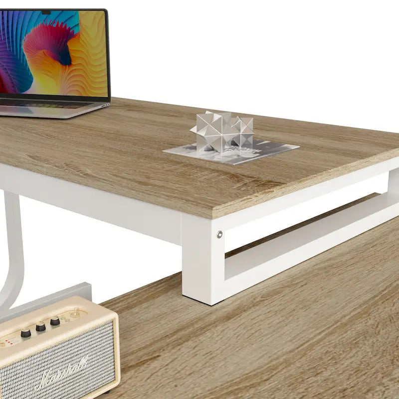 Bureau informatique en L de 55" - Station de travail avec rangement
