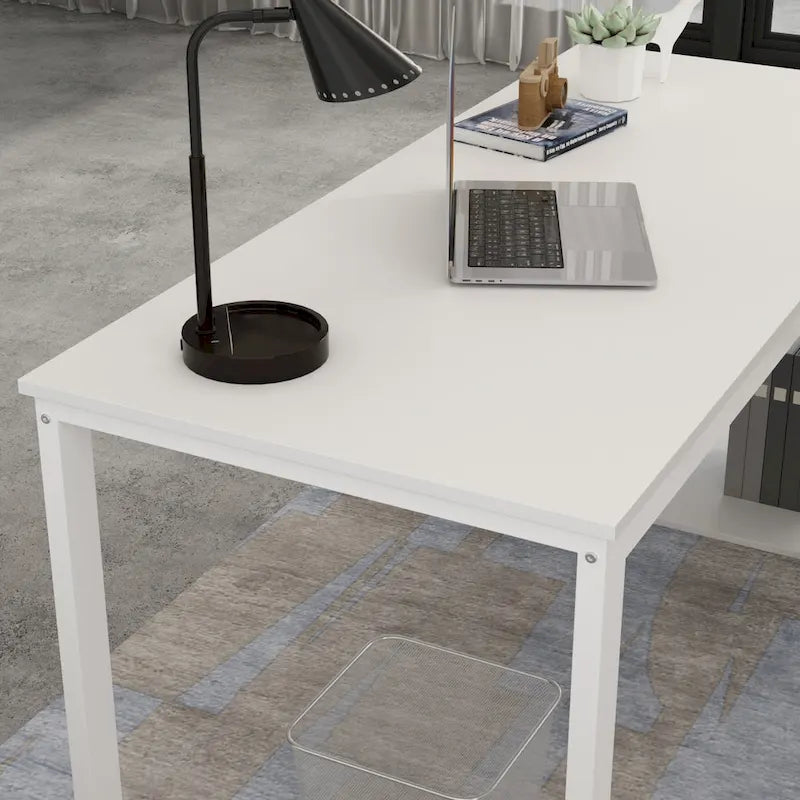 Bureau informatique en L de 55" - Station de travail avec rangement
