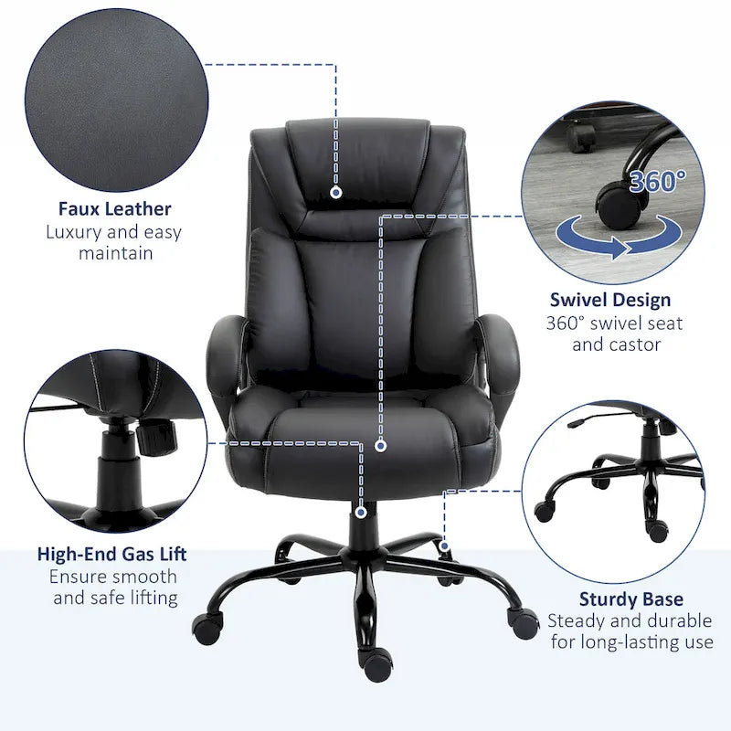 Fauteuil de bureau pour personnes fortes et de grande taille