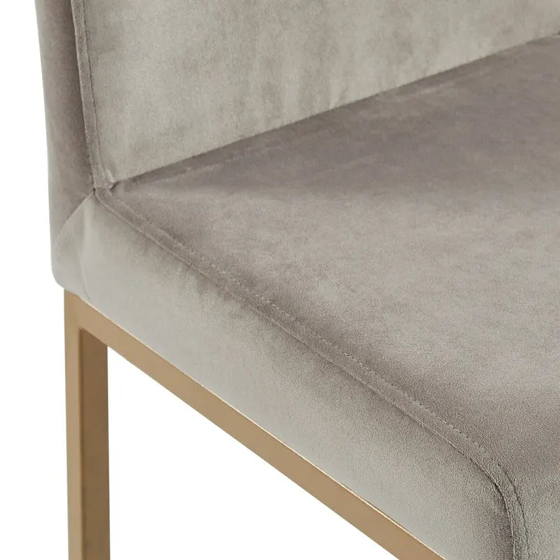 Lot de 2 chaises de comptoir contemporaines rembourrées gris et or
