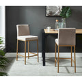 Lot de 2 chaises de comptoir contemporaines rembourrées gris et or