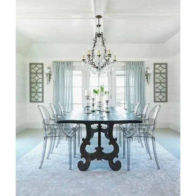 Lot de 2 chaises empilables en lucite transparentes