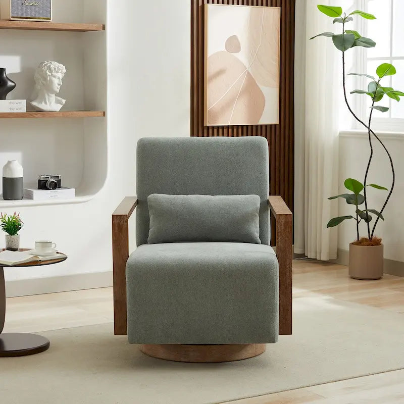 Fauteuil de salon pivotant moderne et rembourré