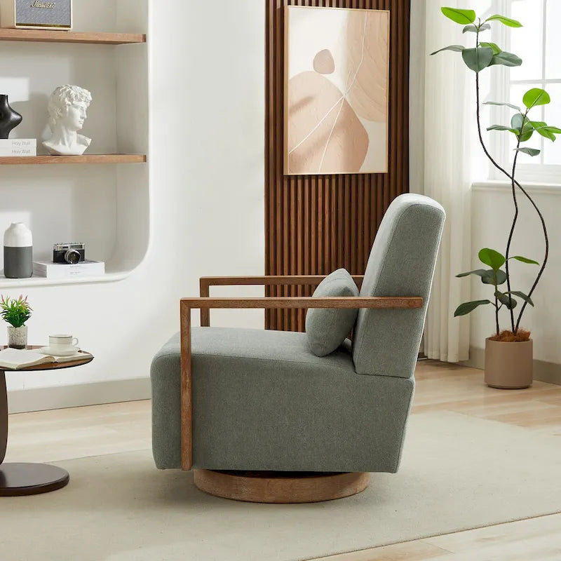 Fauteuil de salon pivotant moderne et rembourré