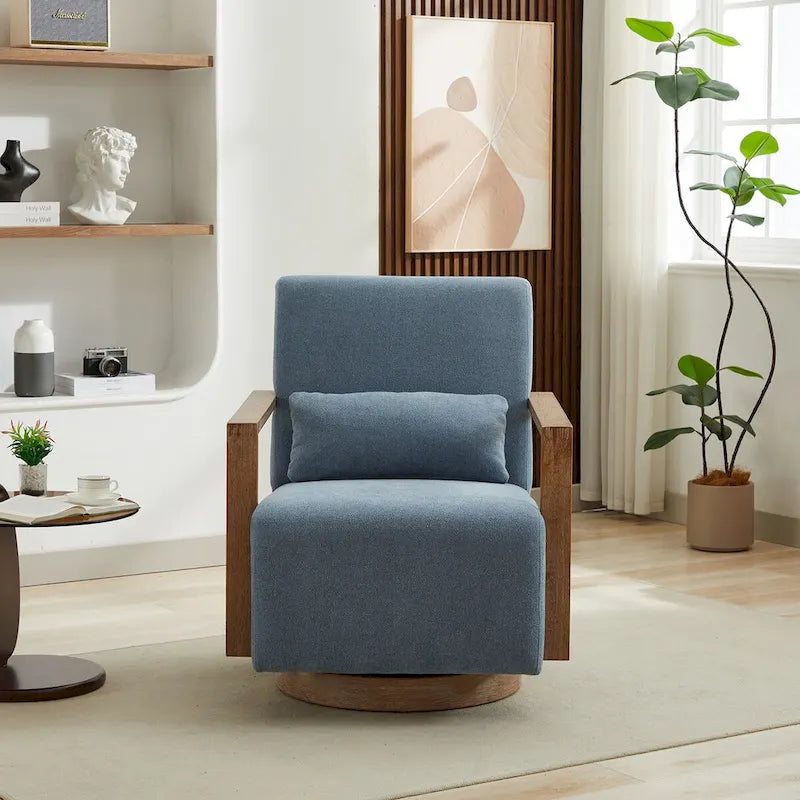 Fauteuil de salon pivotant moderne et rembourré