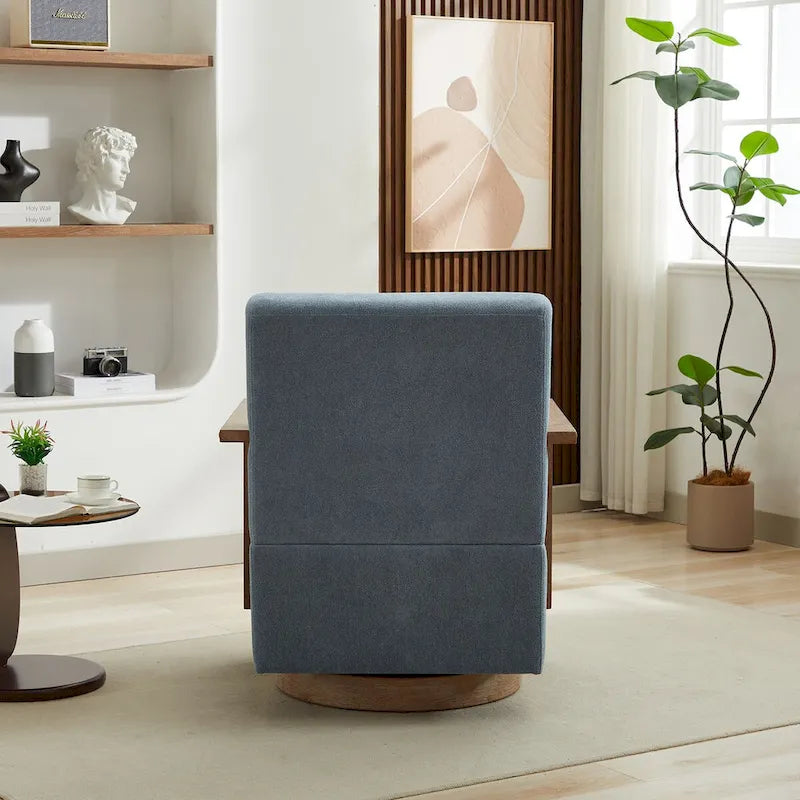 Fauteuil de salon pivotant moderne et rembourré