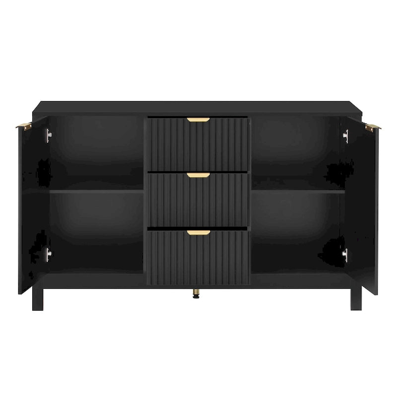 Meuble d'entrée au design ondulé moderne