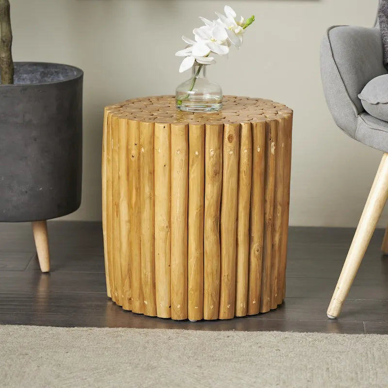 Table d'appoint en teck faite main
